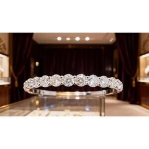 Super Sparkle Round-Cut Moissanite Eternity Band, 2.16 carats, Size 7, VVSD